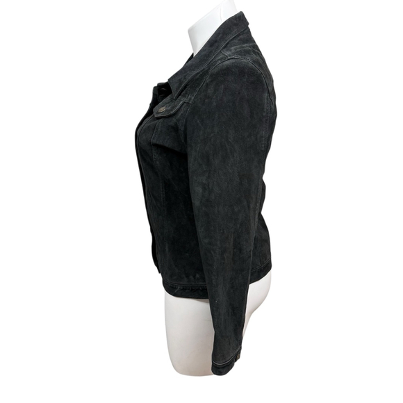 Fabio Womens Y2K Black Genuine Leather Button Front Jacket Size Large - Picture 6 of 8